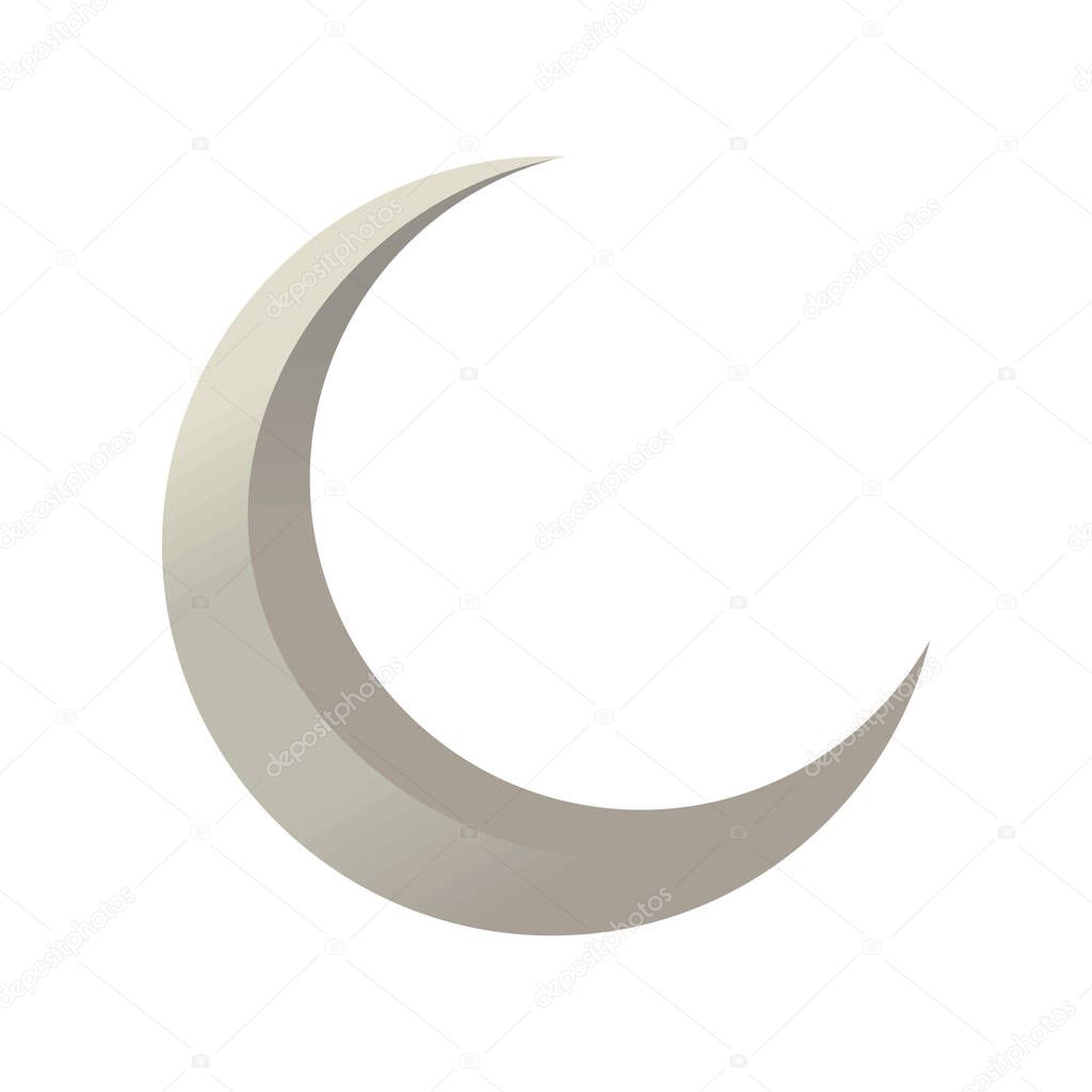 crescent moon icon white background