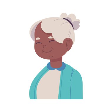 lovely grandma smiling icon isolated