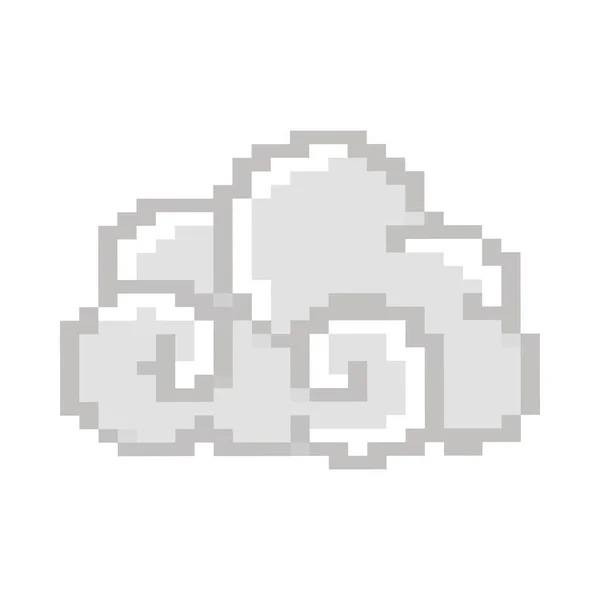 Cloud Pixel Art Icon Isolated — стоковый вектор