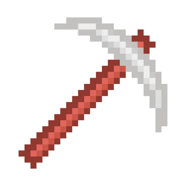 Pickaxe Pixel Art Icon Isolated — ストックベクタ