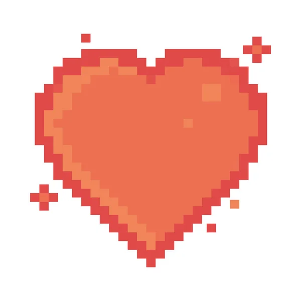 Heart Pixel Art Icon Isolated — Wektor stockowy