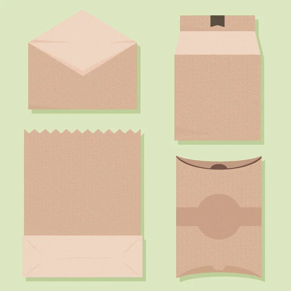 Icons Set Eco Packaging Mockup Style — Stok Vektör