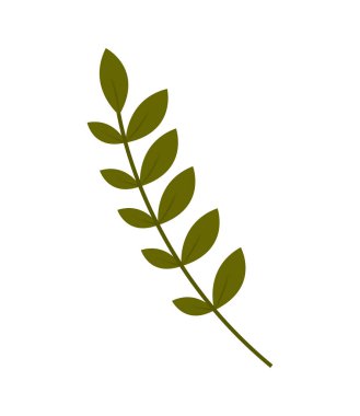 leaves nature isolated icon flat