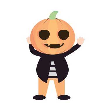 halloween pumpkin character isolated icon