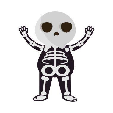 halloween skeleton character isolated icon