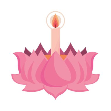 loy krathong flower and candle isolated icon