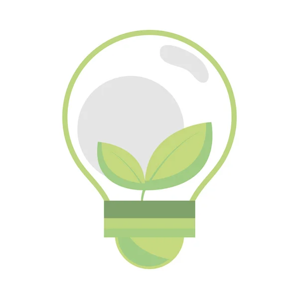 Light Bulb Green Energy Isolated Icon — Stockvektor