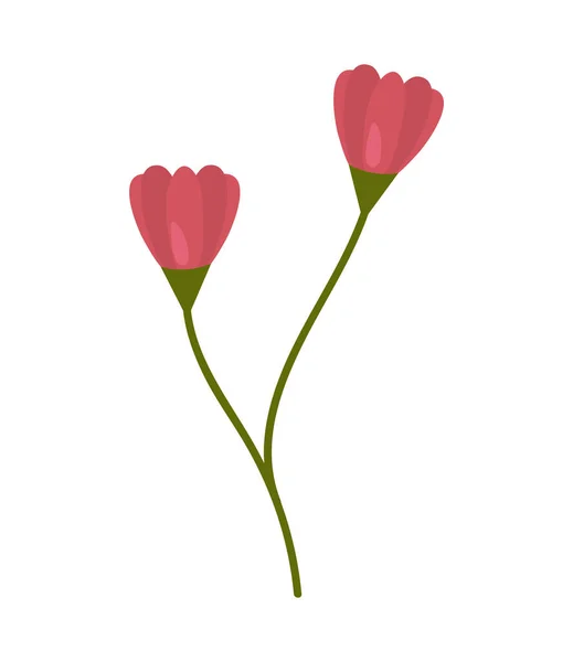 Flowers Stem Isolated Icon Flat — стоковый вектор