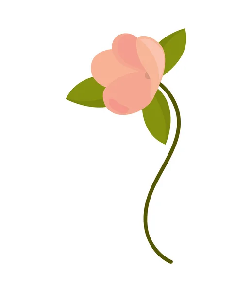 Flower Stem Leaf Isolated Icon — Stockvektor
