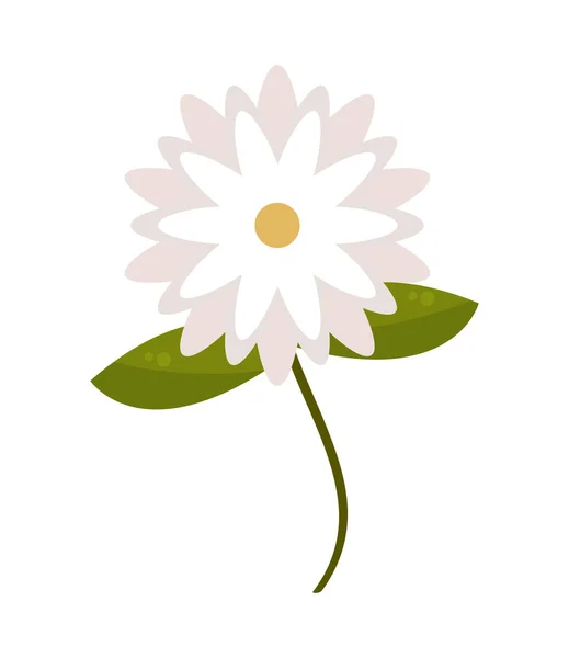 White Flower Isolated Icon Flat — Vetor de Stock