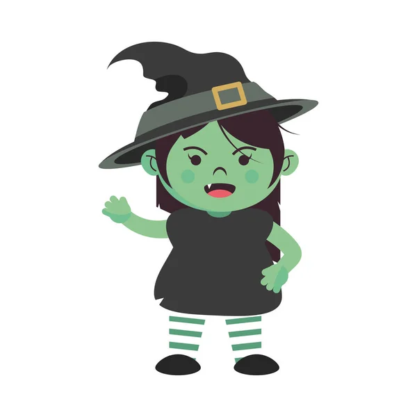 Halloween Witch Character Isolated Icon — Stok Vektör