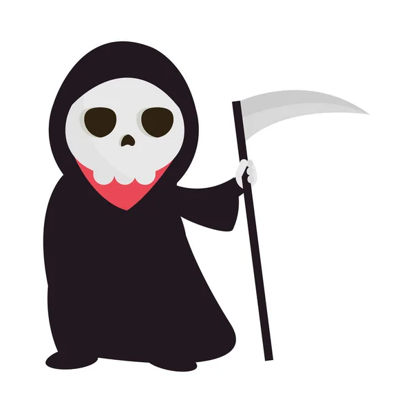 Halloween Death Character Isolated Icon — Archivo Imágenes Vectoriales
