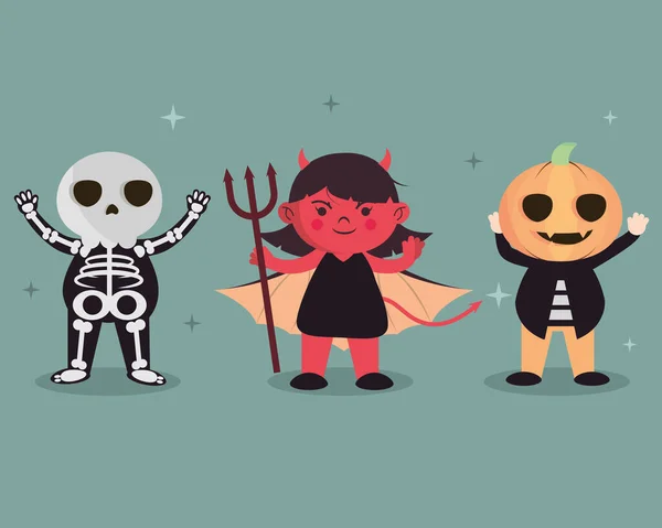 Set Halloween Character Cartoon — Archivo Imágenes Vectoriales