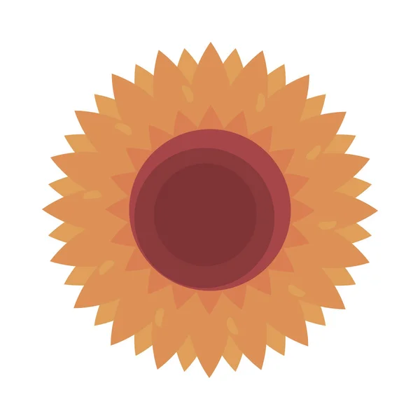 Sunflower Nature Isolated Icon Flat — стоковый вектор