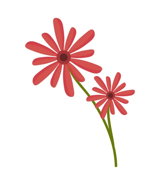 Flowers Decoration Isolated Icon Flat — Διανυσματικό Αρχείο