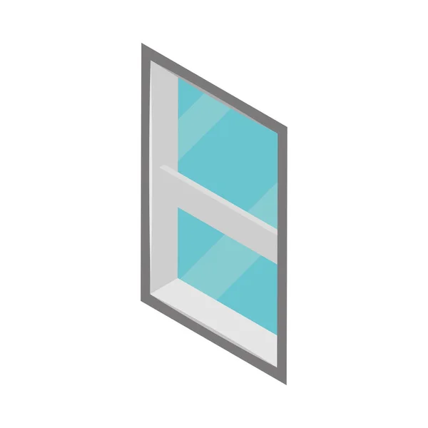 Window Isometric Icon Isolated Flat — Vector de stock