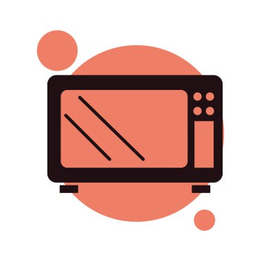 microwave appliance cooking icon flat vector