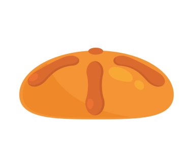 baked bread isolated flat icon