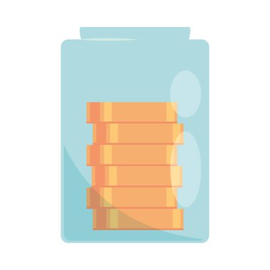 jar with coins money income icon