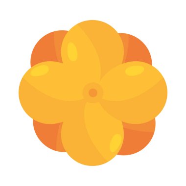 Sarı çiçek süslemesi izole edilmiş simge