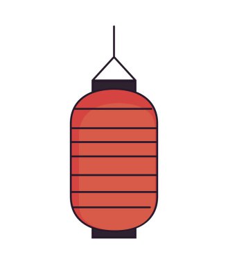 japanese lantern icon flat isolated