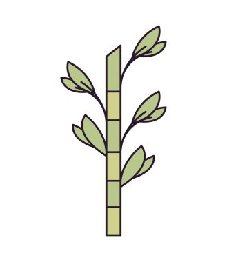 bamboo plant icon flat isolated