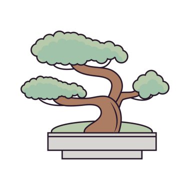 bonsai tree icon flat isolated