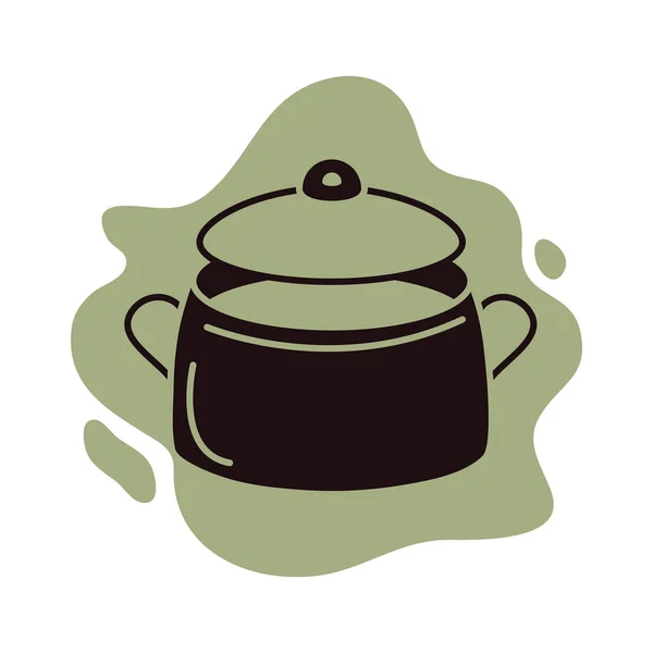 Pot Cooking Icon Flat Vector — 图库矢量图片