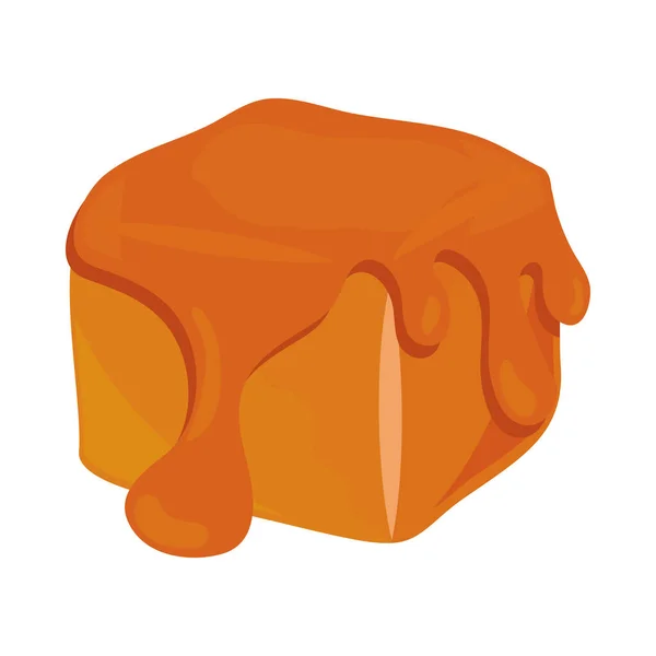 Melted Caramel Candy Isolated Flat Icon — Vector de stock