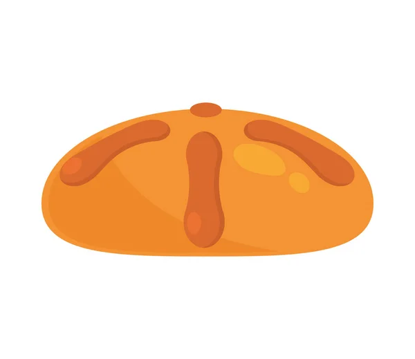 Baked Bread Isolated Flat Icon — Vetor de Stock