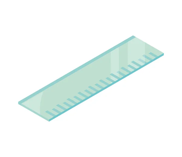 Isometric Ruler School Isolated Icon — 스톡 벡터