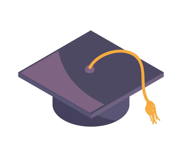 Isometric Graduation Cap Isolated Icon — стоковый вектор