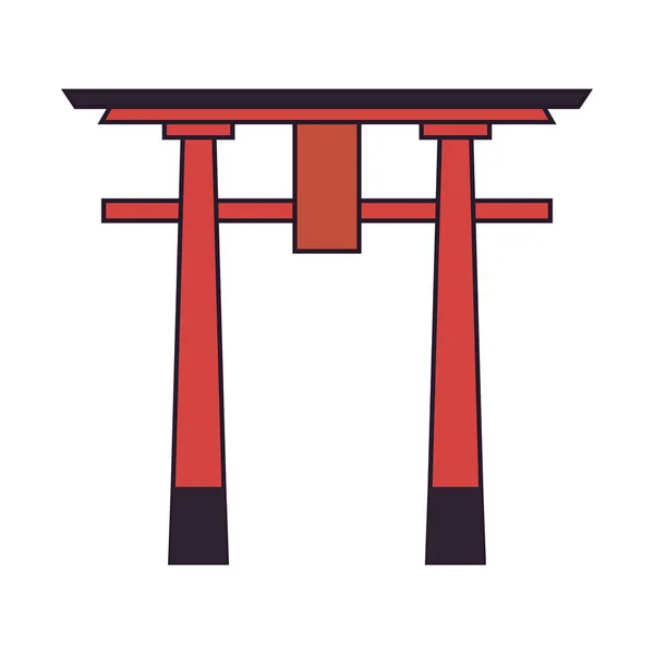 Japanse Torii Gate Icon Isolated — Image vectorielle