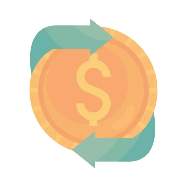 Money Income Concept Icon Isolated — 图库矢量图片