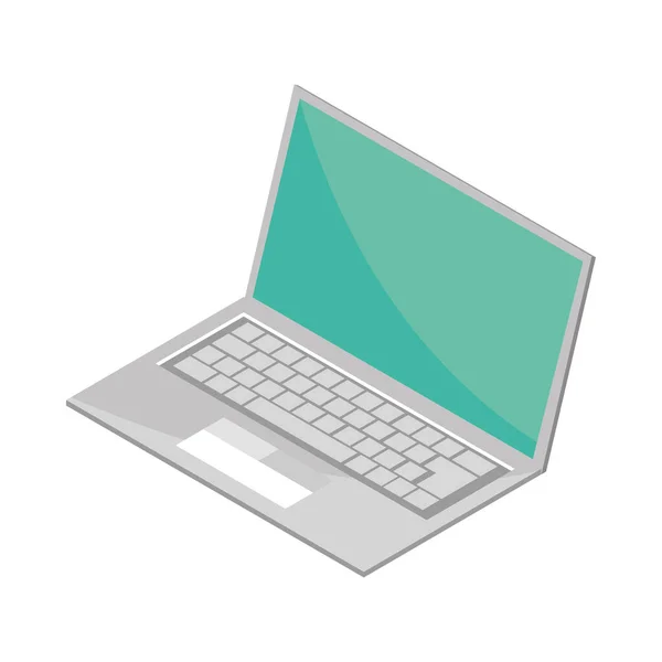 Isometric Laptop Computer Isolated Icon — Vector de stock