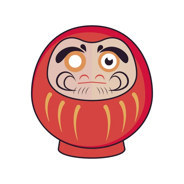 Japanese Mask Culture Icon Isolated — Vector de stock