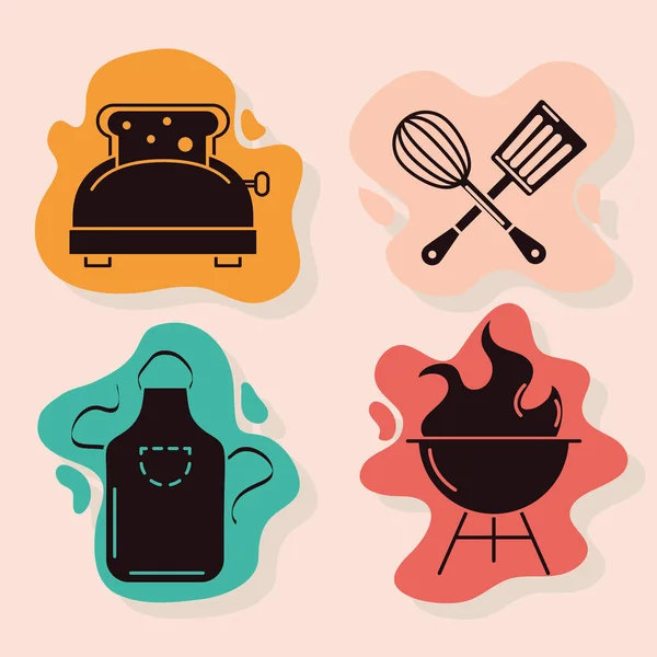 Set Cooking Utensils Icons — Vector de stock
