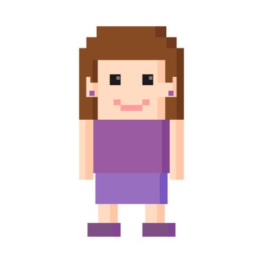 woman pixel 8 bit style icon