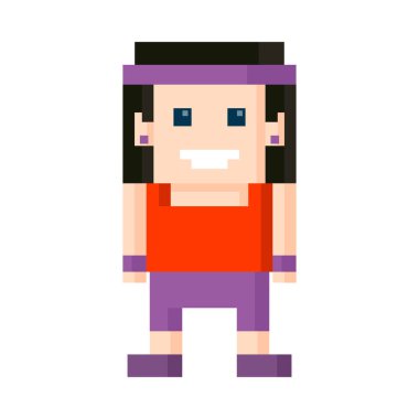sport girl pixel 8 bit style icon