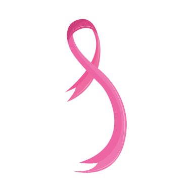breast cancer, curl ribbon isolated icon