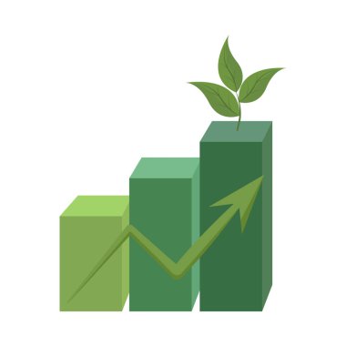 business chart green energy icon