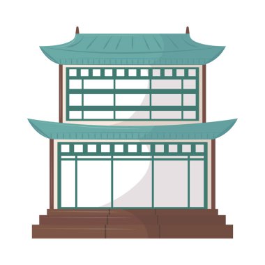 korean traditional house isolated icon