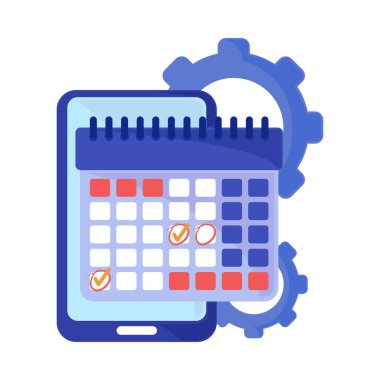 smartphone calendar mark business tasks icon