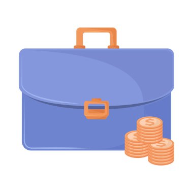 saving and investing money and briefcase icon