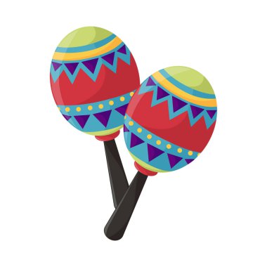 mexican maracas isolated icon design