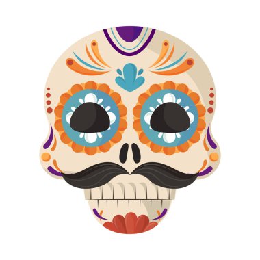 day of the dead skull isolated icon design