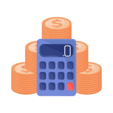 saving and investing money, calculator isolated icon