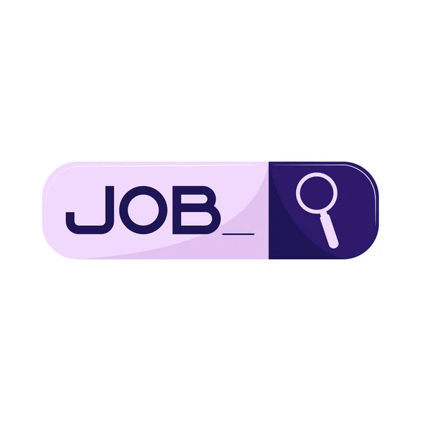 Job Search Web Button Isolated Icon Flat — Stockvektor
