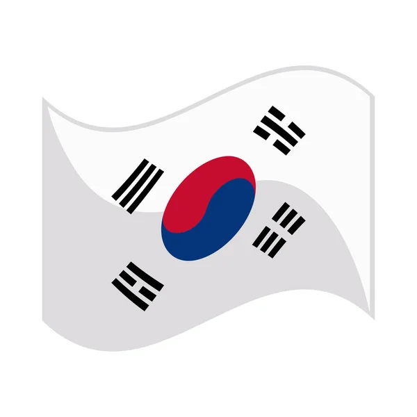 Flag Korea Isolated Icon — Archivo Imágenes Vectoriales