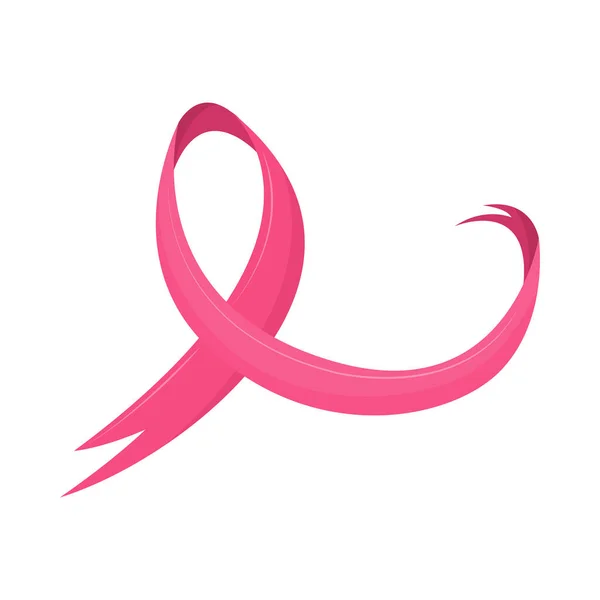 Breast Cancer Swirl Ribbon Isolated Icon — Stockvector